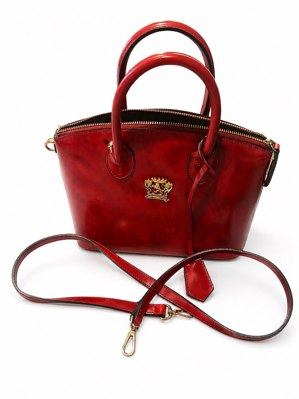 Pratesi Firenze Italian Leather Dome Crossbody Satchel – Handcrafted Luxury - Picture 5 of 6